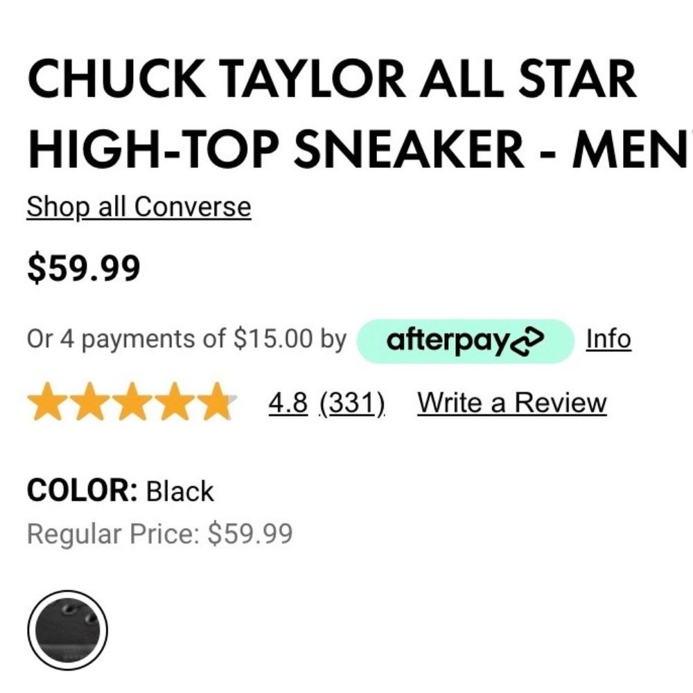 All Black Converse Chuck Taylor All Star High Tops - Picture 7 of 14